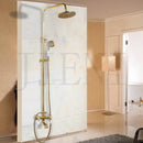 GobekUsa Antique Brass Bathroom Shower Set with Hand Shower, Mixer Taps, Double Handles