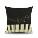 GobekUsa Letter Notes Piano Graphic Print Linen Pillowcase 45x45cm Living Room Decor