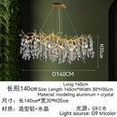 GobekUsa Golden Crystal Tree Chandelier, Luxury Matte Aluminum Art Ceiling Light for Living Room