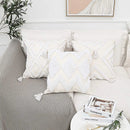 GobekUsa Bohemian Chenille Pillowcase Geometric Pattern Tufted Tassel Sofa Cushions