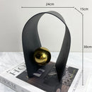 GobekUsa Golden Sphere Metal Arches Geometric Art Ornaments for Home Decor