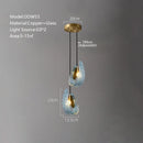 GobekUsa Blue Peacock Leaf Glass Designer Chandeliers Lighting