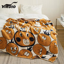 GobekUsa Kawaii Bee Pattern Cozy Blanket - Super Soft White Spot Edge Design
