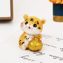 GobekUsa Lucky Tiger Figurine | New Year Fortune Symbol Home Decor Miniature