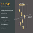 GobekUsa Gold Crystal Chandeliers LED Pendant Lamp for Modern Living Spaces