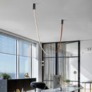 GobekUsa Leather Luminous Line Chandelier | Modern Minimalist Duplex Dining Room Office Art Luxury Lamp