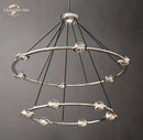 GobekUsa Éclatant Two-Tier Round Crystal Chandelier for Living & Dining Room