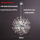 GobekUsa Dandelion Spark LED Chandelier – Modern Art Crystal Lamps for Home Decor