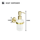 GobekUsa Brushed Gold Brass Bathroom Accessories Set: Hand Towel Bar, Toilet Paper Holder, Robe Hook