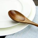 5 Pieces Wooden Spoon Soup Spoon and Fork Tableware Set