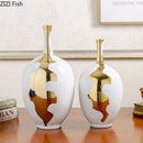 GobekUsa Gold Ceramic Vase | Modern Design | Desk Decor | Shiny Porcelain | Floral Vases
