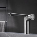 GobekUsa Gray Sink Mixer with Memory Switch Single Handle Deck Mounted Tap