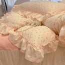 GobekUsa Lace Bedding Set: Printed Design, Single Queen Size, Cozy Quilt Cover, Fitted Sheet, 2 Pillowcases