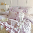 GobekUsa Korean Lace Ruffles Cotton Bedding Set - Sweet Girl Design