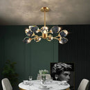 GobekUsa Copper LED 3-Light Dimmable Crystal Chandelier