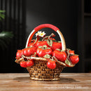 GobekUsa Artificial Fruit Tree Apple Basket Ornaments Home Decor Figurines