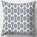 GobekUsa Grey Geometry Leaves Floral Stripes Plaids Print Lumbar Pillow Case