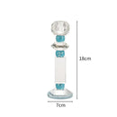 GobekUsa Blue Diamond Crystal Glass Candle Holder Candelabrum