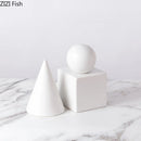 GobekUsa Cube Round Statue Decor Ceramic Ornament Sculpture Artwork for Desk & Room