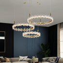 GobekUsa Gold Crystal Ring Chandelier Pendant Light, Luxury Modern Design for Home Décor