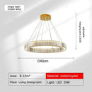 GobekUsa Golden Crystal Chandelier: Nordic Modern Luxury LED Hanging Halo for Living Room