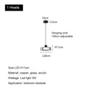 GobekUsa Glass LED Chandelier: Modern Minimalist Copper Pendant Light for Living Room & Bedroom
