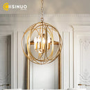 GobekUsa Gold Globe Chandelier Pendant Light for Living Room & Dining Room
