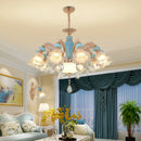 GobekUsa Duplex Ceramic Crystal Pendant Lamp for Modern European Style Living Room