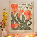GobekUsa Cactus Tapestry Wall Hanging Floral Hippie Bohemian Psychedelic Home Decor Print