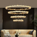 GobekUsa Golden Crystal LED Round Chandelier for Luxury Indoor Lighting