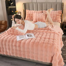 GobekUsa Bubble Rabbit Velvet Blanket: Soft Plush Sofa Cover for All Seasons
