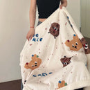 GobekUsa Cartoon Lamb Wool Blanket - Thick, Printed Coral Fleece Sofa Cover