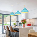 GobekUsa Blue Nordic Pendant Lights E27 Modern Hanging Lamps for Living Dining Kitchen
