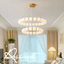 GobekUsa Gold Acrylic LED Ceiling Chandelier for Living Room Bedroom Pendant Lighting