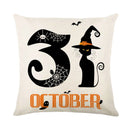 GobekUsa Halloween Pumpkin Linen Cushion Cover Set for Home Sofa Bedroom Decor