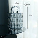 GobekUsa Clear Glass Vase Terrarium Handbag for Living Room Decoration