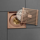 GobekUsa Brass Square Floor Drain 10x10cm for Bathroom Shower with Insect-Proof Deodorant
