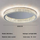 GobekUsa Crystal LED Ceiling Light Chrome Steel Chandelier - Dimmable Round Lamp