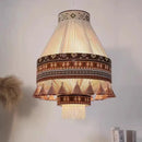 GobekUsa Bohemian Fringe Pendant Lamp: Retro Tassels Hanging Light in Hand-Woven Hemp Rope Fabric