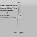 GobekUsa LED Geometry Stair Chandelier - Luxury Nordic Villa Pendant Fixture for Modern Living