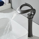 GobekUsa Black Brass Bathroom Basin Faucet With Waterfall Design