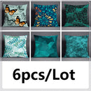 GobekUsa Green Leaves Flower Pillowcase Set | Modern Winter Short Plush 45x45cm Cozy Covers