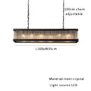 GobekUsa Black Crystal Glass Rectangle Chandeliers for Dining Room - Luxury Retro Hanglamp