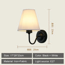 GobekUsa Cloth LED Wall Lamp, Modern Bedroom Bedside Sconce Light Luminaire