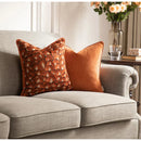 GobekUsa Embroidered Geometry Pillow Case | Brick Red Retro Design | Sofa Cushion Cover