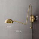 GobekUsa Black/Gold Lustre Copper Swing Arm Wall Lamp for Modern Living Spaces