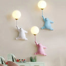 GobekUsa Blue Pink Bear Wall Lamp for Kids Bedroom, 3D Moon Lighting, G9 Bulb