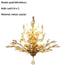 GobekUsa Crystal Tree Chandelier Ceiling Light for Bedroom with LED E14 Bulbs