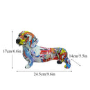 GobekUsa Dachshund Dog Resin Graffiti Art Figurine for Home Interior Collection