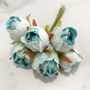 GobekUsa Blue Flower Cherry Stamen Berries Bundle for DIY Christmas Wedding Decor